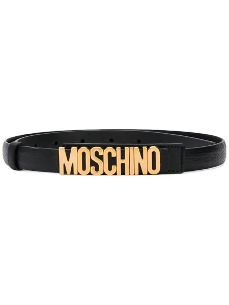 Moschino logo plaque belt