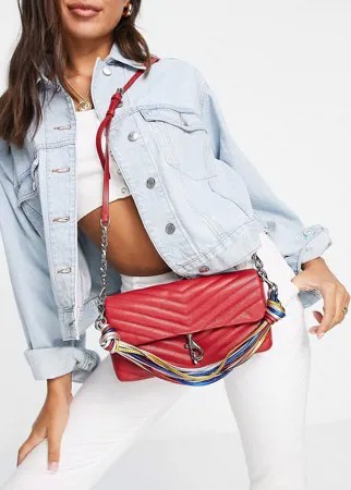 Красная стеганая сумка на плечо Rebecca Minkoff-Красный
