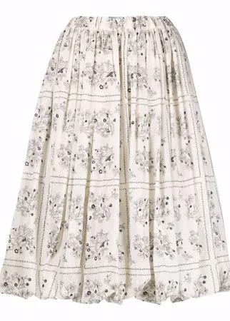 Sara Lanzi юбка с завышенной талией и цветочным принтом