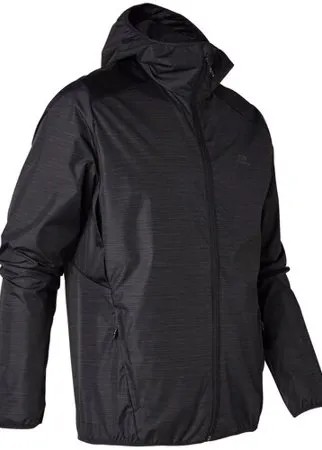 Куртка дождевик для бега мужская RUN RAIN черная, размер: L, цвет: Черный KALENJI Х Decathlon