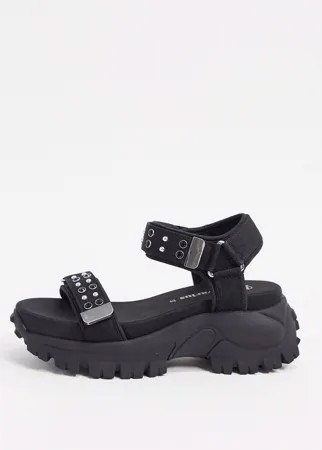 Черные спортивные сандалии с заклепками Stradivarius-Черный