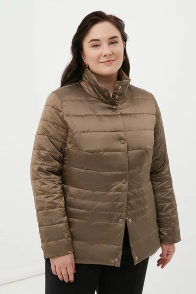 Зимняя стеганая куртка с карманами Finn Flare, коричневый