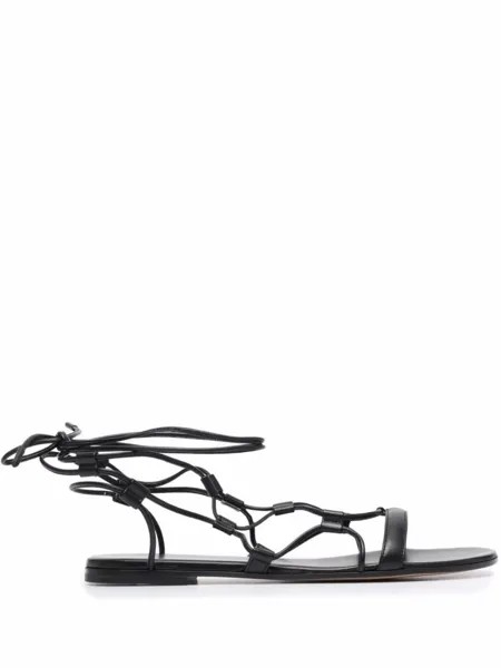 Сандалии на шнуровке Gianvito Rossi, черный