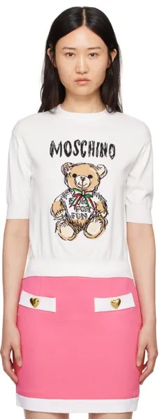 Белый свитер Archive Teddy Bear Moschino