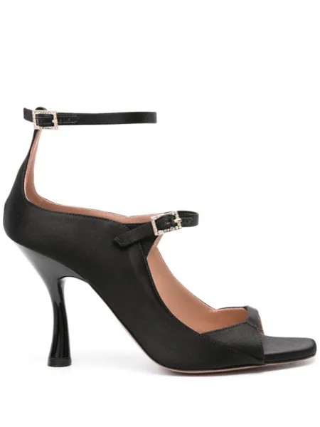 Malone Souliers атласные босоножки Riley 90, черный