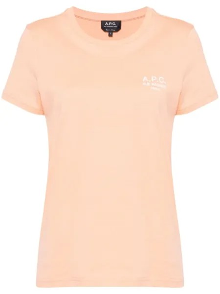A.P.C. футболка Raymond с вышитым логотипом, оранжевый