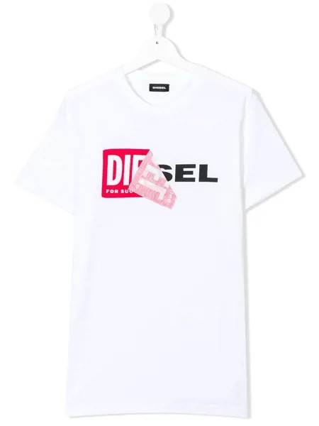 Diesel Kids футболка с принтом логотипа
