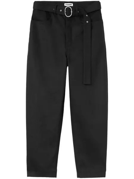 Jil Sander зауженные джинсы с поясом, черный