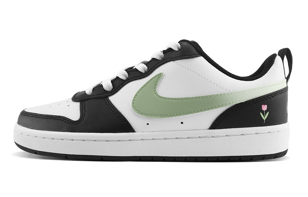 Кроссовки Nike Court Borough Skateboarding Shoes Women's Low-top Black/green, зеленый