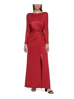 VINCE CAMUTO Женское красное длинное вечернее платье с длинным рукавом и вырезом лодочкой 14P