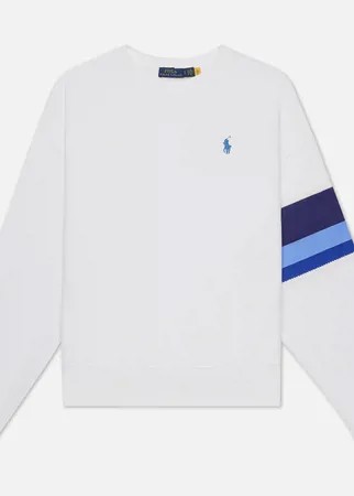 Женская толстовка Polo Ralph Lauren Striped-Trim Lightweight Seasonal Fleece, цвет белый, размер M