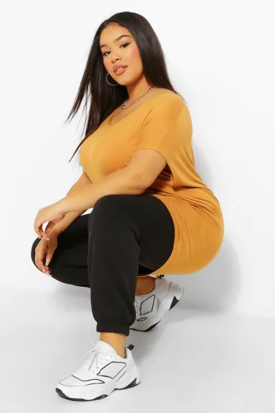 Футболка оверсайз из переработки Boohoo, горчичный