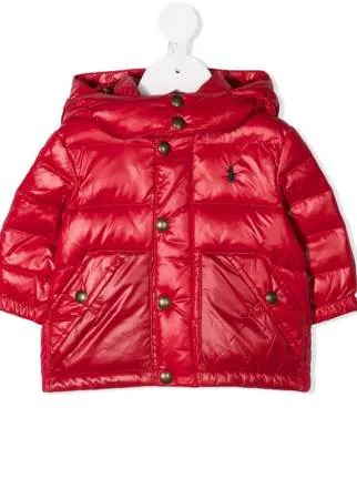 Ralph Lauren Kids пуховик с вышитым логотипом