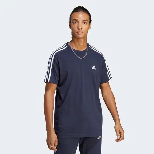 Футболка adidas ESSENTIALS SINGLE JERSEY 3-STRIPES TEE, размер L, legink/white
