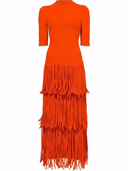 Proenza Schouler фактурное платье с бахромой