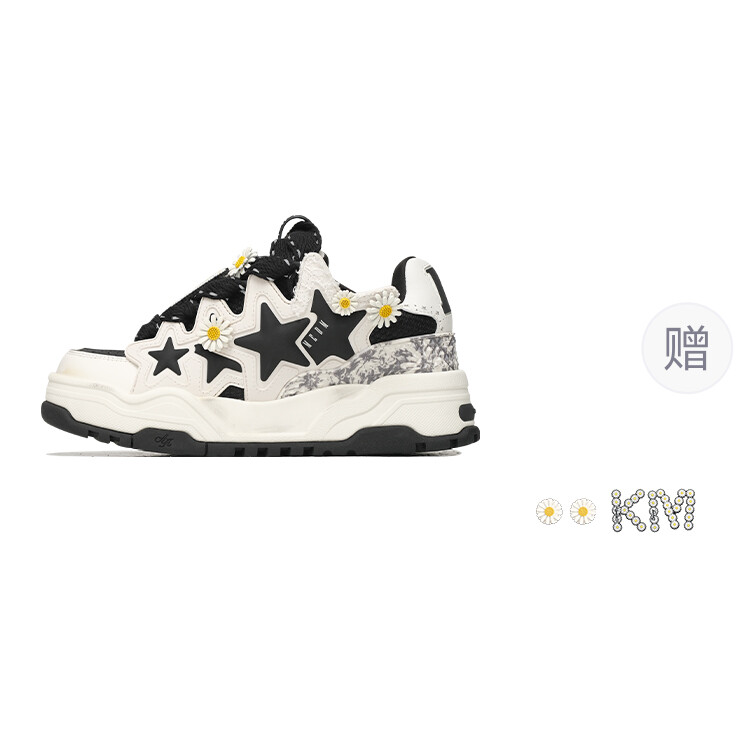 Кроссовки KAALIXTO Skateboarding Shoes Unisex Low-top Black/White, черный/белый