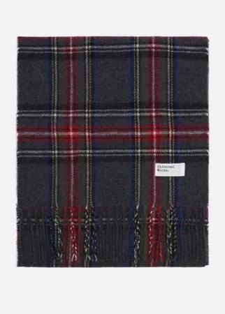 Шарф мужской UNIVERSAL WORKS Tartan Wool серый 164х31 см