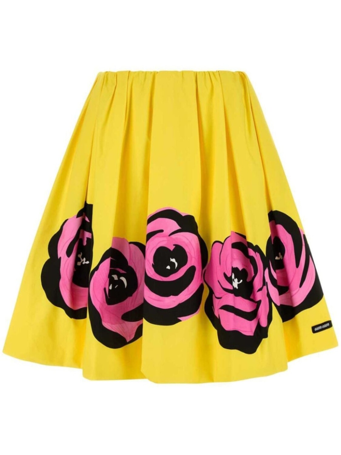 Miu Miu поплиновая юбка, желтый