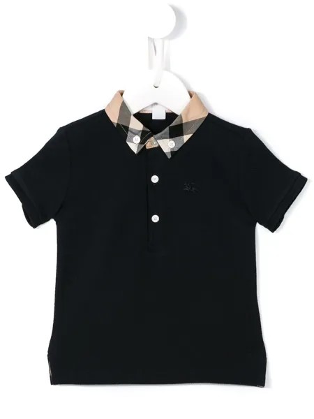 Burberry Kids футболка-поло с воротником в клетку