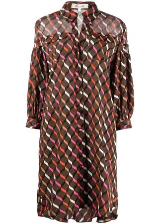 DVF Diane von Furstenberg платье-рубашка с геометричным принтом
