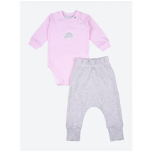 Комплект одежды  LEO для девочек, брюки и боди, нарядный стиль, подарочная упаковка, застежка под подгузник, манжеты, размер 74, мультиколор