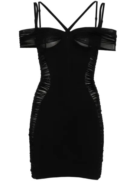 Mugler платье с корсетом, черный