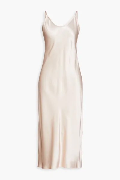 Атласное платье-комбинация миди Enza Costa, цвет Blush