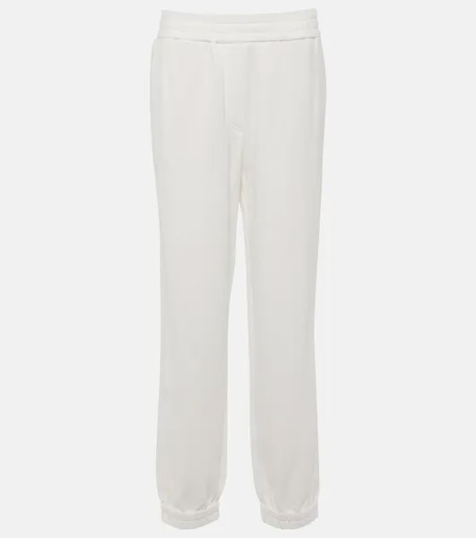 Спортивные брюки из хлопкового джерси Brunello Cucinelli, белый