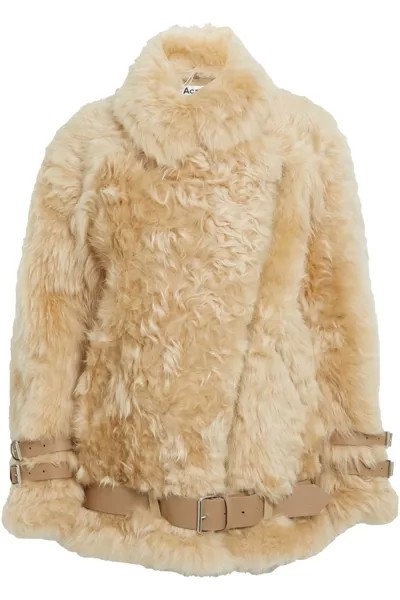 Байкерская куртка из овчины ACNE STUDIOS, кремовый
