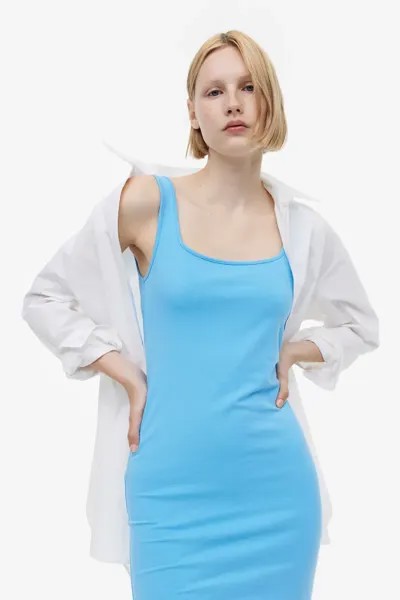 Облегающее платье из джерси H&M, синий