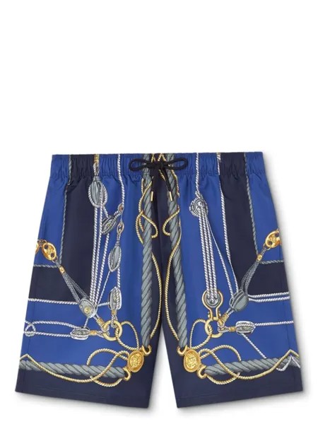 Versace плавки-шорты с принтом Versace Nautical, синий