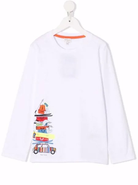 Paul Smith Junior футболка из органического хлопка с принтом