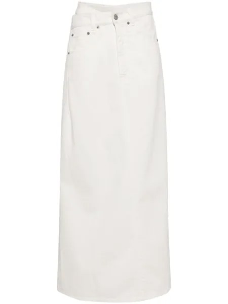 Юбка из хлопкового денима MM6 Maison Margiela, белый