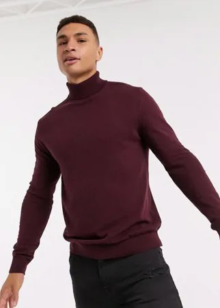 Бордовая водолазка Selected Homme-Красный