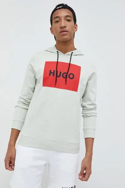 Толстовка HUGO из хлопка Hugo, зеленый