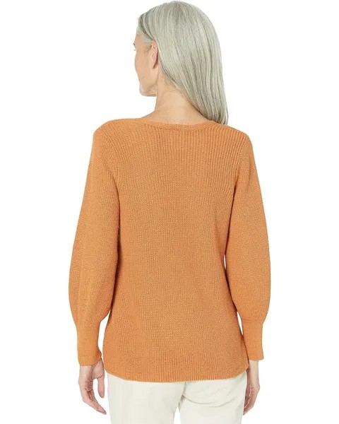 Свитер NIC+ZOE Shaker Knit V-Neck Sweater, цвет Dusty Melon