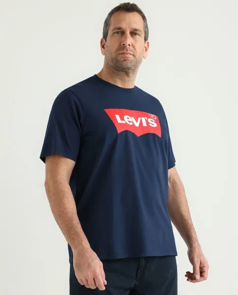Мужская темно-синяя футболка с короткими рукавами больших размеров Levi's, индиго