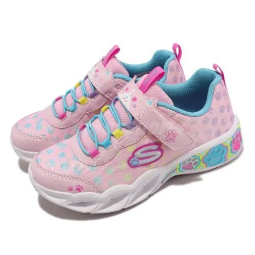 Skechers S Lights-Pretty Paws Розовые детские повседневные кроссовки для дошкольников 319301-LPKMT