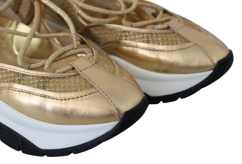 Женские кожаные кроссовки Jimmy Choo en Glamour Mesh, золото