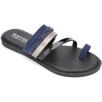 Kenneth Cole Reaction Womens Spring Navy Flat Sandals 5 Medium (B,M) BHFO 2699