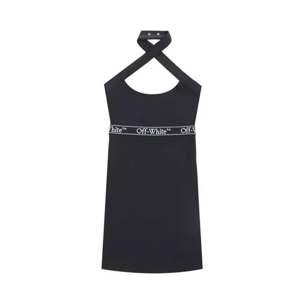 Платье Off-White Logo Band Cross Sleeveless Mini Dress, черный/белый