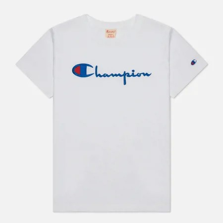 Женская футболка Champion Reverse Weave Big Logo Crew Neck Regular Fit, цвет белый, размер S