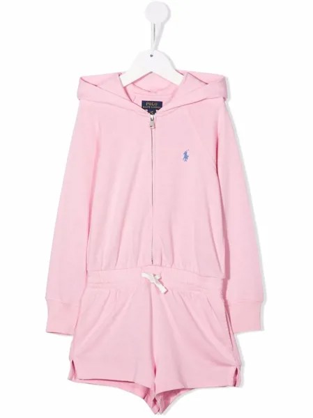 Ralph Lauren Kids комбинезон с капюшоном и вышитым логотипом