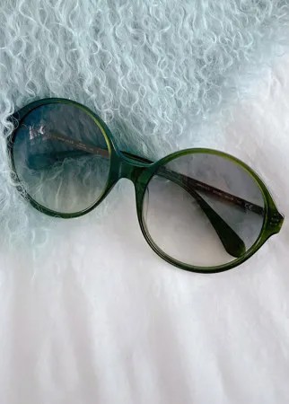 Зеленые круглые солнцезащитные очки Kate Spade-Зеленый