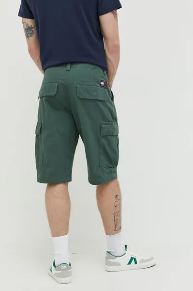 Хлопковые шорты Tommy Jeans, зеленый