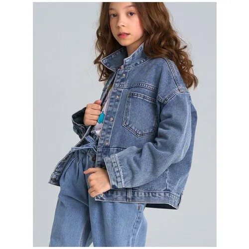 Джинсовая куртка playToday, размер 152, синий
