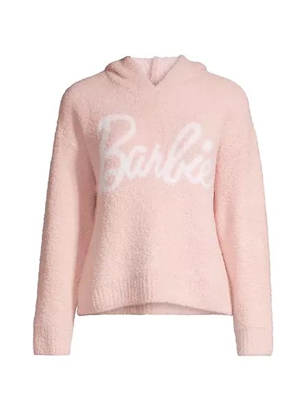 Свитер с капюшоном и логотипом CozyChic Barbie Limited Edition Barefoot Dreams, белый