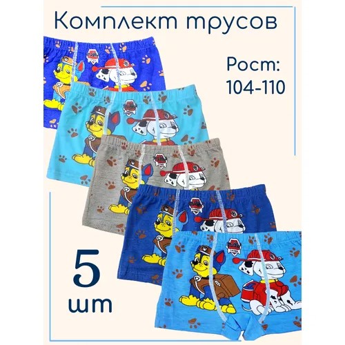 Трусы , 5 шт., размер XXL, синий, серый