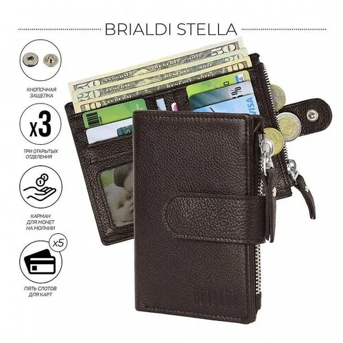 Мужское кожаное портмоне MINI-формата BRIALDI Stella BR48532ZP relief brown