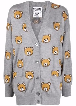 Moschino жаккардовый кардиган Teddy Bear